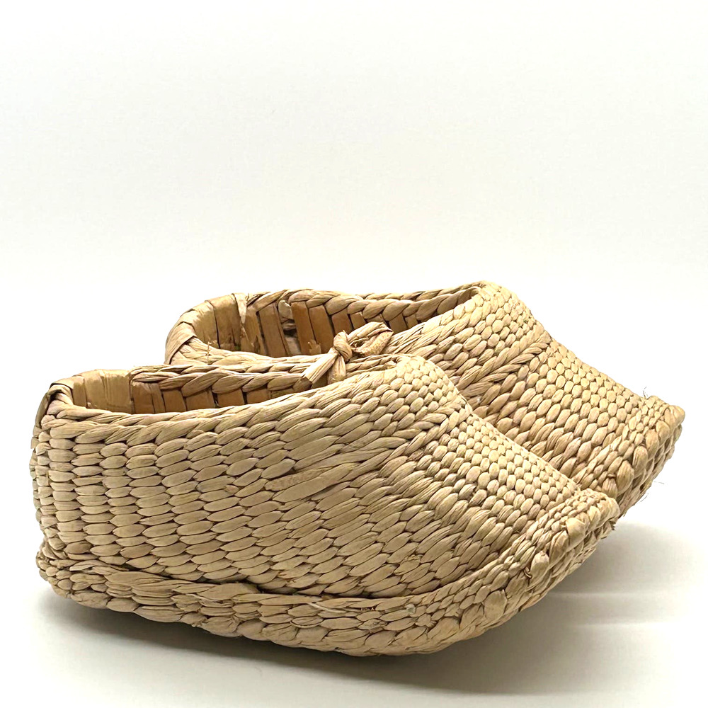 Vintage Woven Straw Childrens Shoes Made‎ in Shandong China